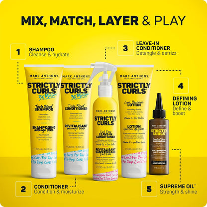 Marc Anthony Strictly Curls Defining Lotion – Spa-Night Self-Care Ritual for Wavy and Curly Hair, Frizz-Free Soft Hold