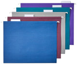 Amazon Basics Hanging File Folders with Adjustable Tabs for Effortless Desk Organization, Clean Letter Size 8.5x11 Filing System, Gray 25-Pack