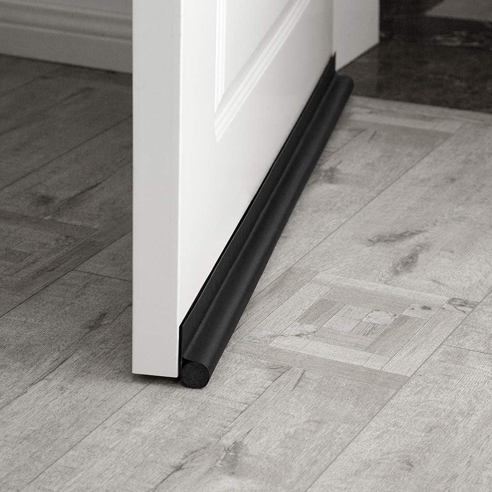 MAXTID Door Draft Stopper 36 Inch Black Adjustable Door Draft Blocker Thoughtful Housewarming Gift for New Home