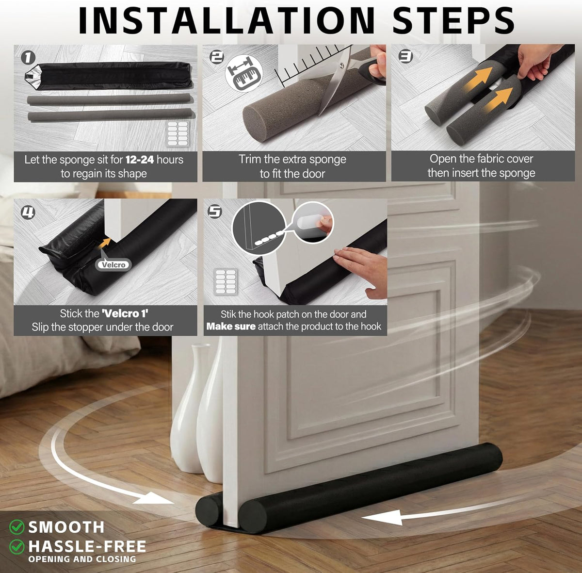 MAXTID Double-Sided Door Bottom Seal – Intentional Living Upgrade, Single Product Solves Five Common Door Problems