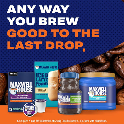 Maxwell House Half Caff Ground Coffee – Home Office Brew for Afternoon Focus Without the Jitters