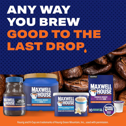Maxwell House Instant French Vanilla Cafe Beverage Mix – Thoughtful Housewarming Gift for Coffee Lovers, Ready in One Stir