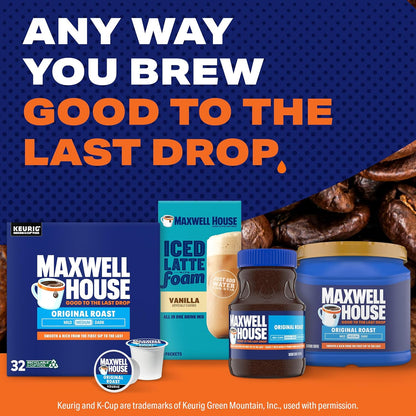 Maxwell House Original Roast K-Cup Coffee Pods for Clutter-Free Countertops, No Grinder or Scoop Required