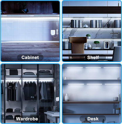 Maylit Under Cabinet LED Bar Plug in – 0.25 Inch Ultra Thin Uncluttered Profile for Intentional Kitchen Design and Clean Counter Lines