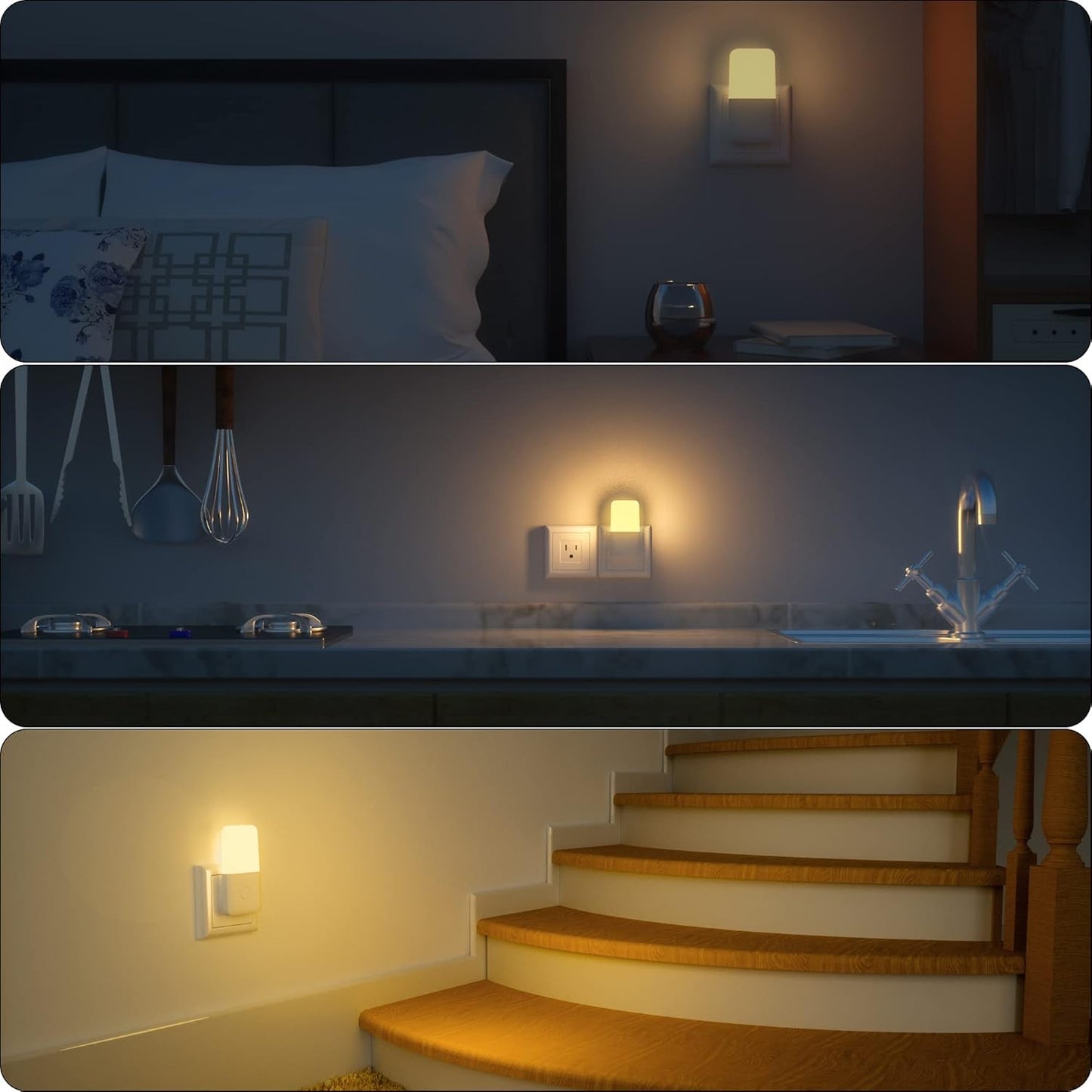 MAZ-TEK Plug in Night Light, Cozy Warm White LED Accent for Bedroom and Living Room