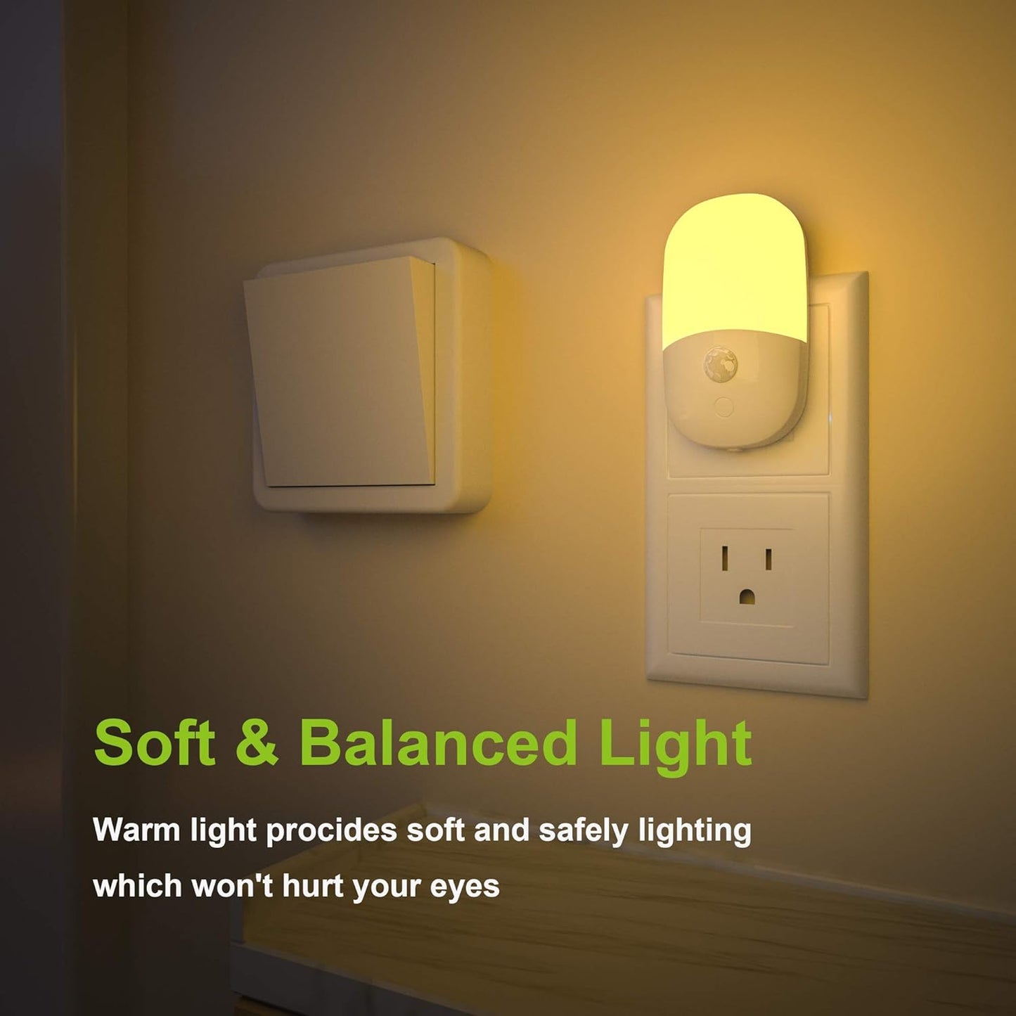 MAZ-TEK Warm LED Night Light – Ambient Bedroom Decor Accent with Adjustable Glow