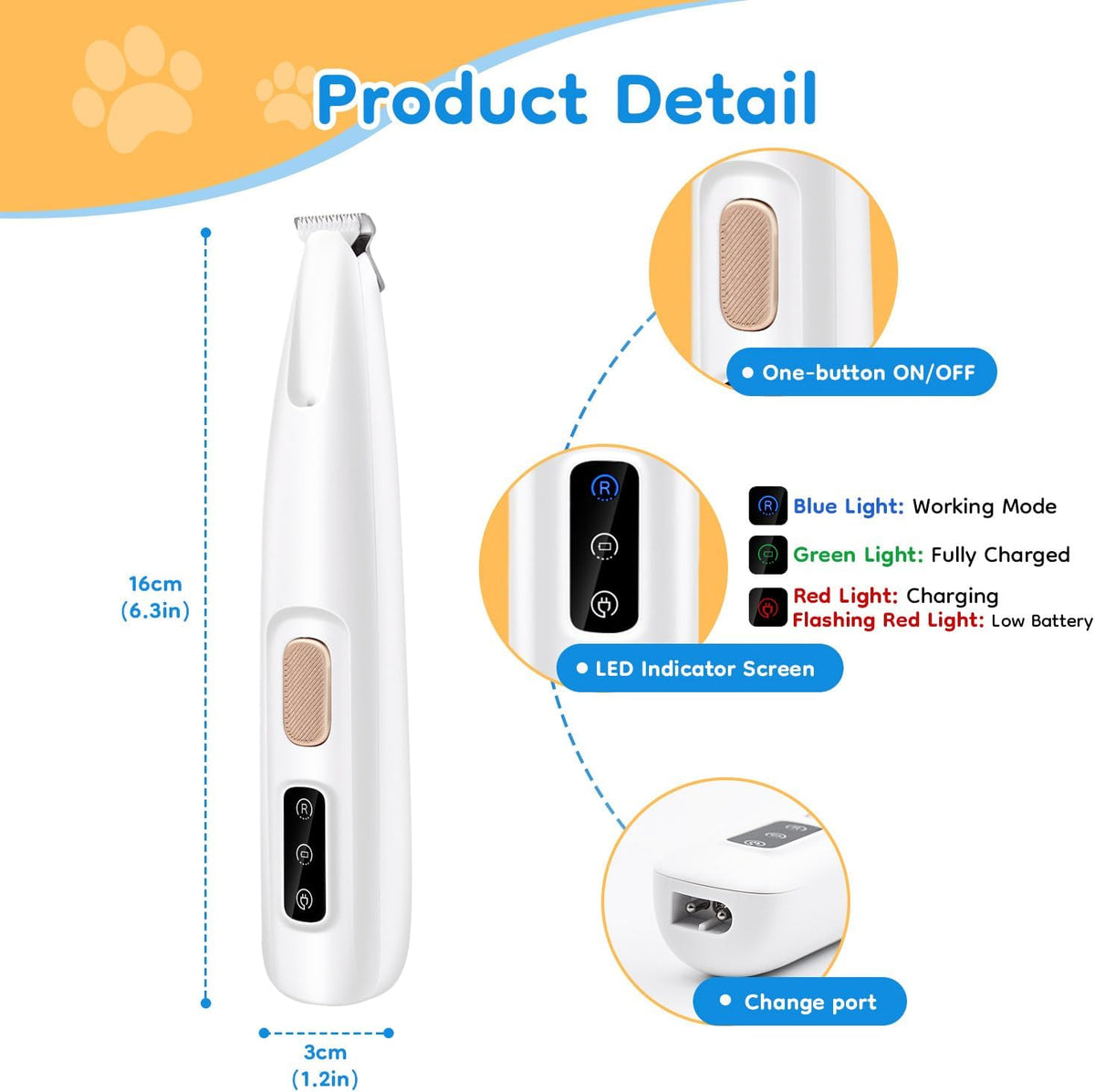 Mcbazel Pet Micro Precision Trimmer — Less-Is-More Design for Intentional Pet Owners, No Extra Parts Needed
