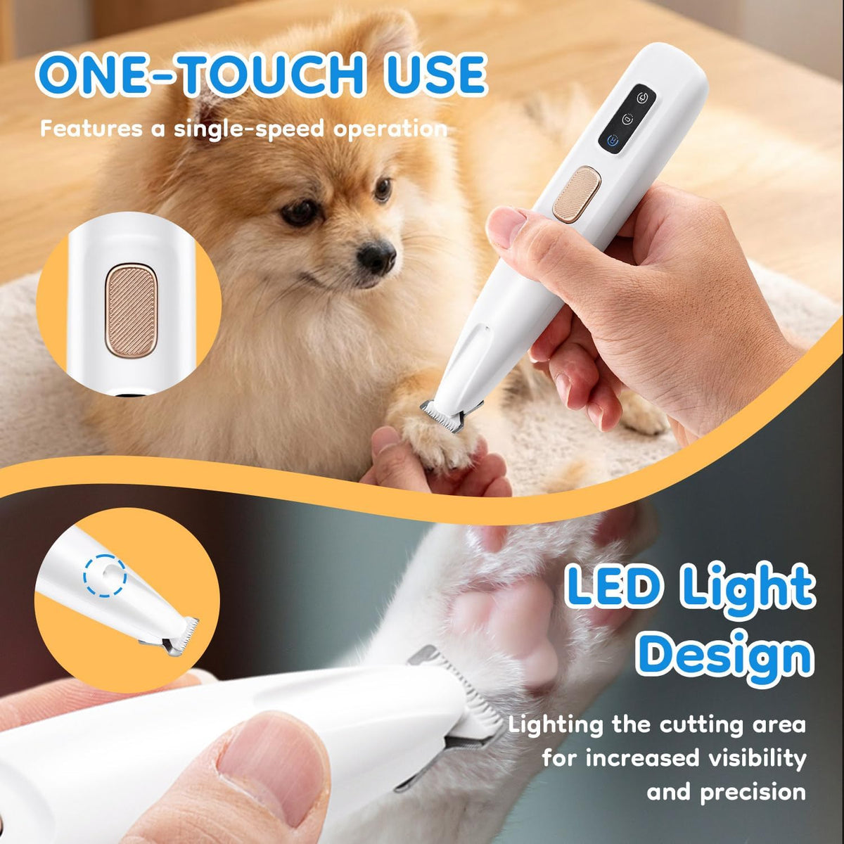 Mcbazel Pet Micro Precision Trimmer — Less-Is-More Design for Intentional Pet Owners, No Extra Parts Needed