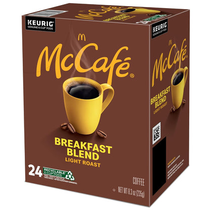 McCafe Breakfast Blend K-Cup Pods, Clean Bulk Storage in Four Compact 18-Count Boxes, 96 Count