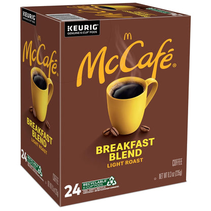 McCafe Breakfast Blend K-Cup Pods, Clean Bulk Storage in Four Compact 18-Count Boxes, 96 Count
