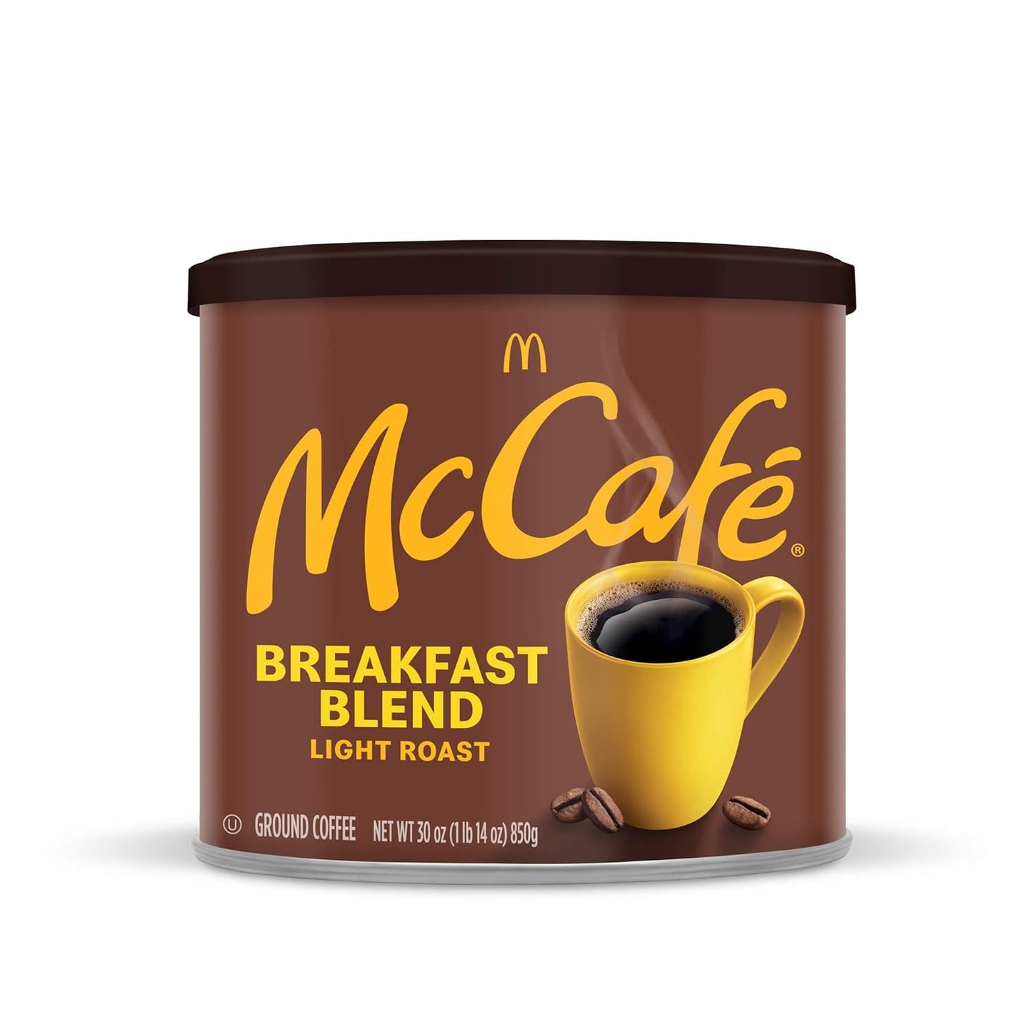McCafe Breakfast Blend Light Roast Ground Coffee, 30 oz Canister – Single-Ingredient Arabica for a Clean Pantry