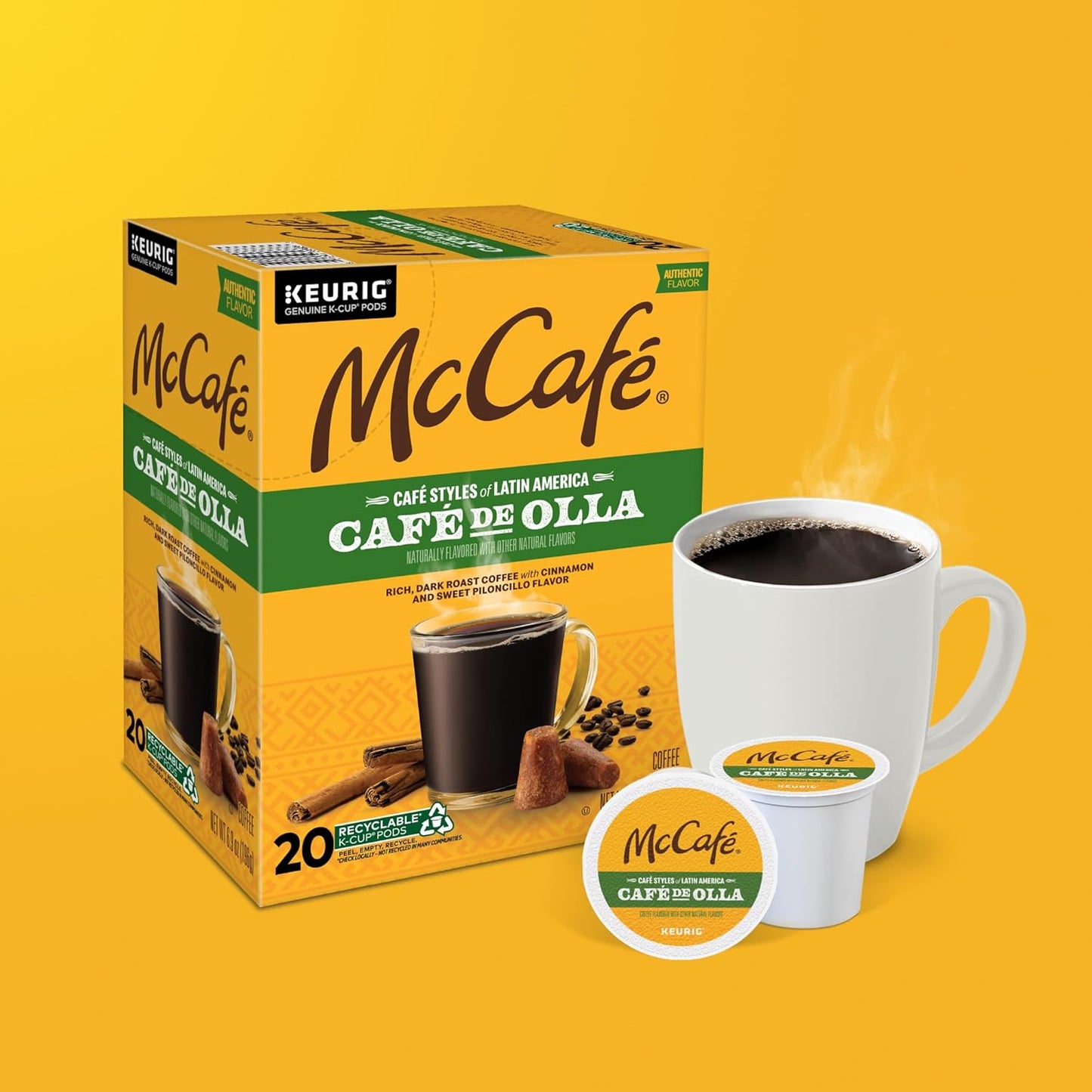 McCafe Cafe de Olla Keurig Single Serve Pods – Work-from-Home Afternoon Pick-Me-Up, 20 Count