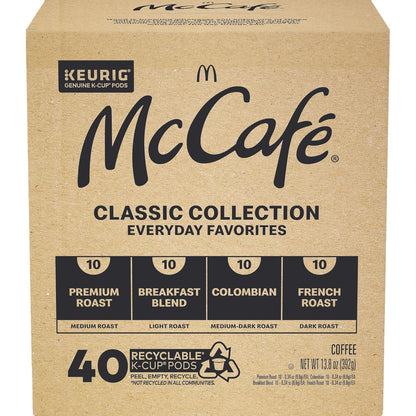 McCafe Classic Collection K-Cup Pods for Uncluttered Countertops, 40-Count Simple Single-Serve Coffee for Keurig