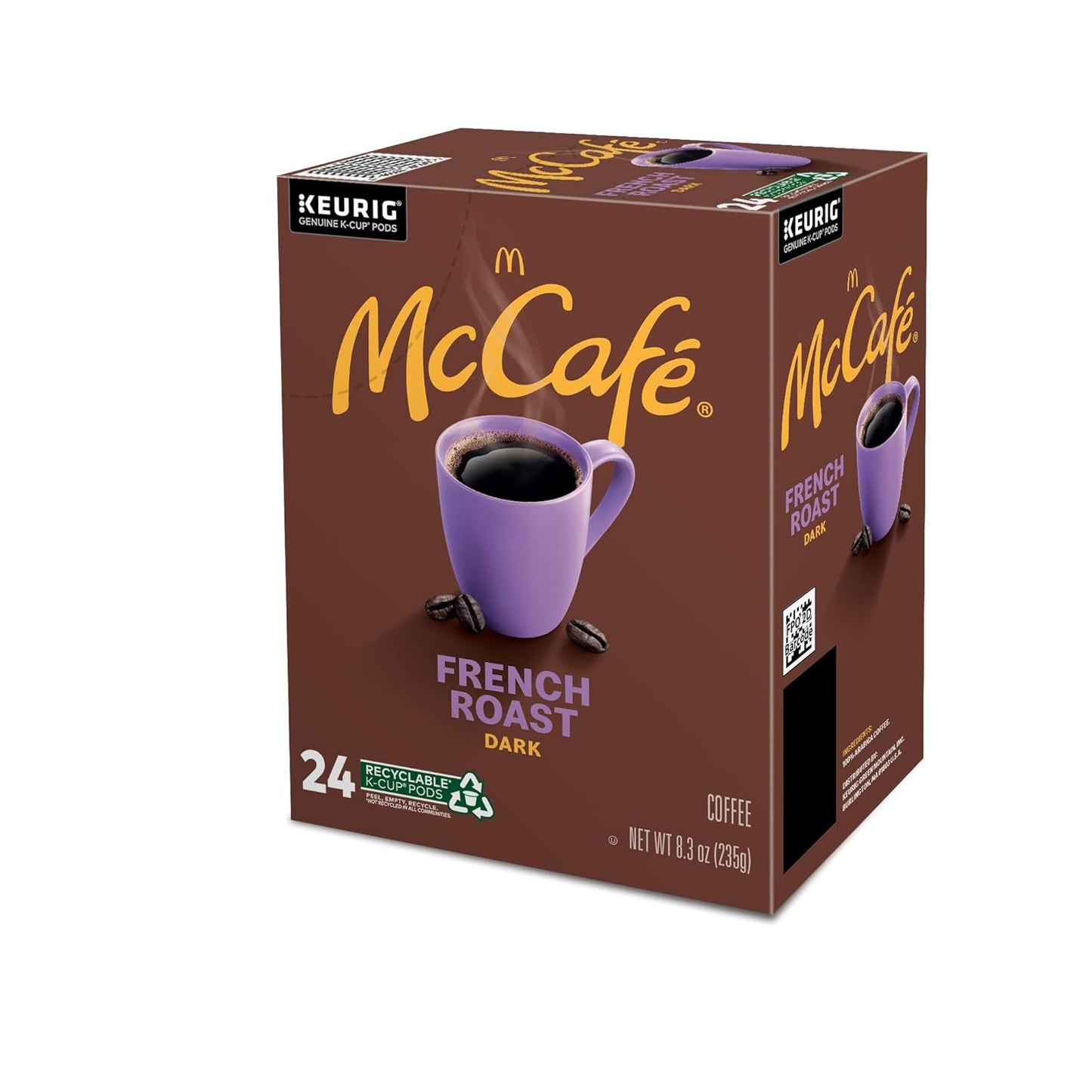 McCafe French Roast K-Cup Pods for Clutter-Free Kitchen Counter, Single-Serve Dark Roast Coffee in Clean Pod Format