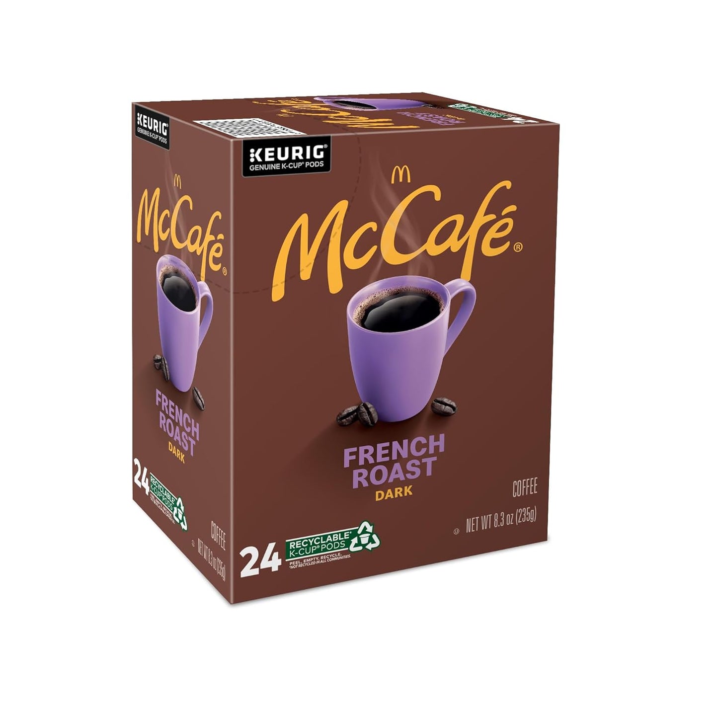 McCafe French Roast K-Cup Pods for Clutter-Free Kitchen Counter, Single-Serve Dark Roast Coffee in Clean Pod Format