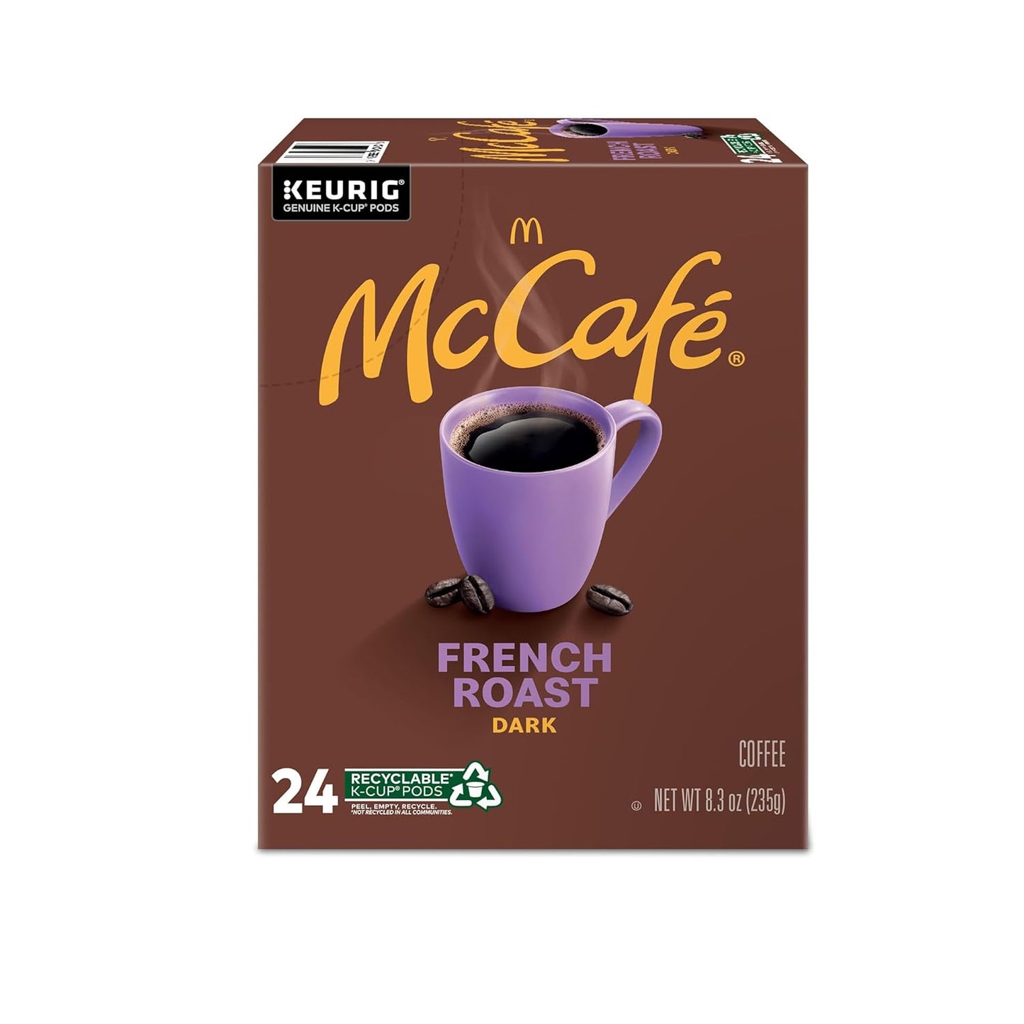 McCafe French Roast K-Cup Pods for Clutter-Free Kitchen Counter, Single-Serve Dark Roast Coffee in Clean Pod Format