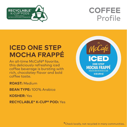 McCafe One Step Iced Coffee Pods for Housewarming Gifts, Keurig Ready, 20 Count Box