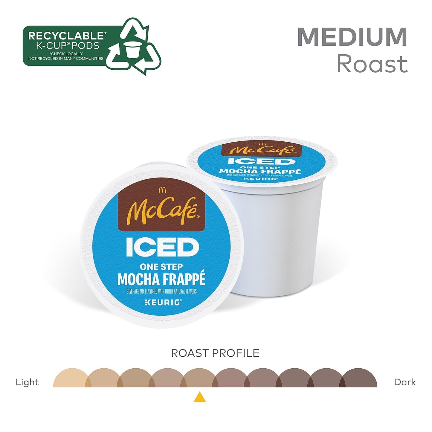 McCafe One Step Iced Coffee Pods for Housewarming Gifts, Keurig Ready, 20 Count Box