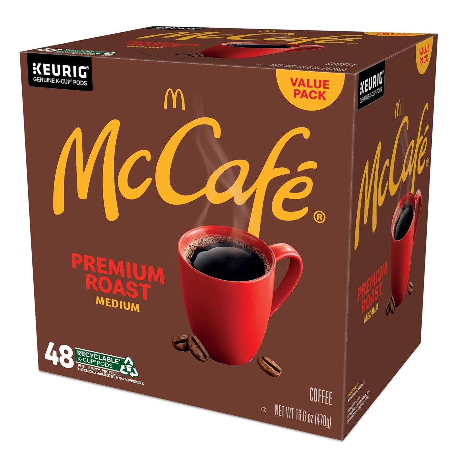 McCafé Premium Medium Roast K-Cup Pods – Kitchen Counter Everyday Coffee, 48 Count Single Serve Pods for the Whole Household