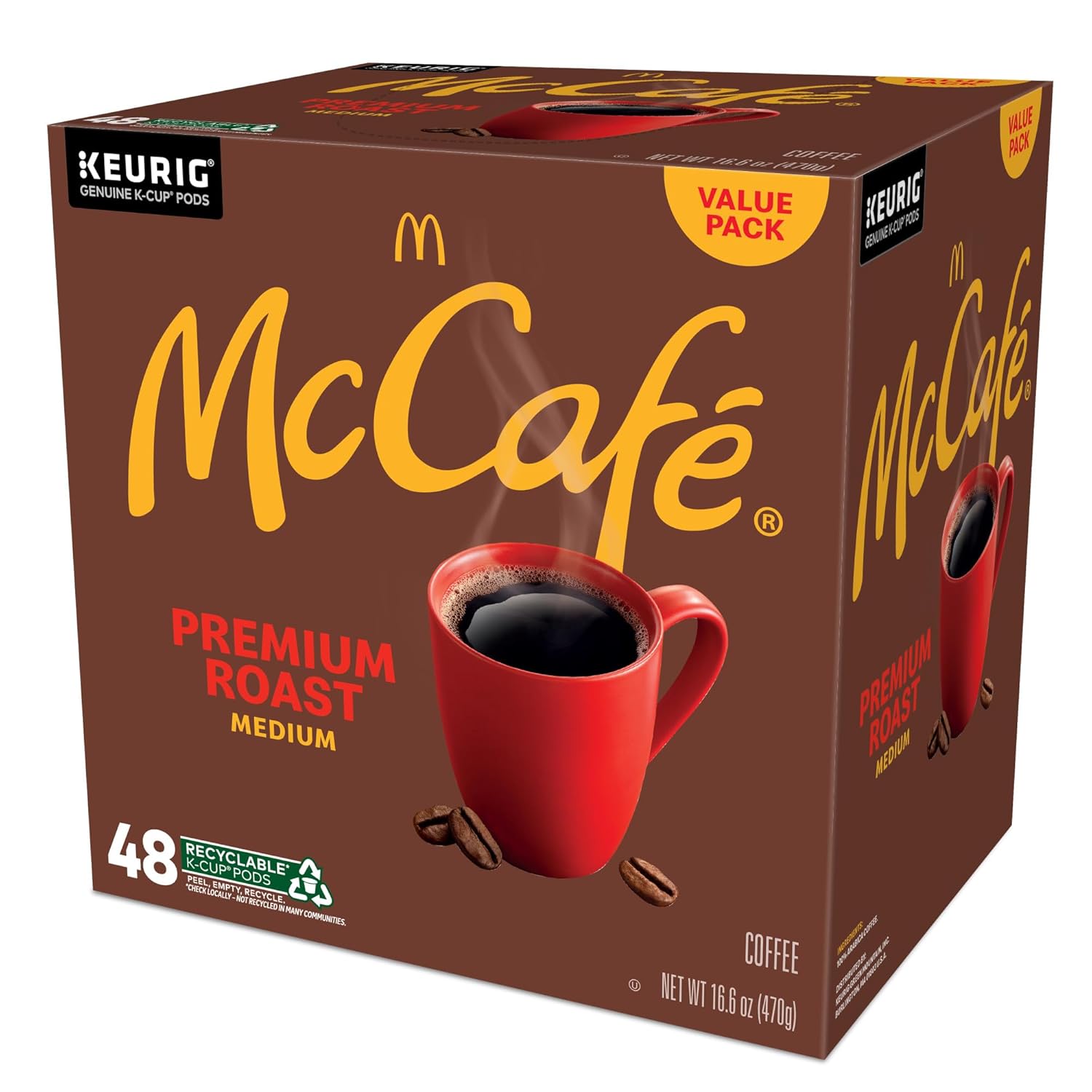 McCafé Premium Medium Roast K-Cup Pods – Kitchen Counter Everyday Coffee, 48 Count Single Serve Pods for the Whole Household