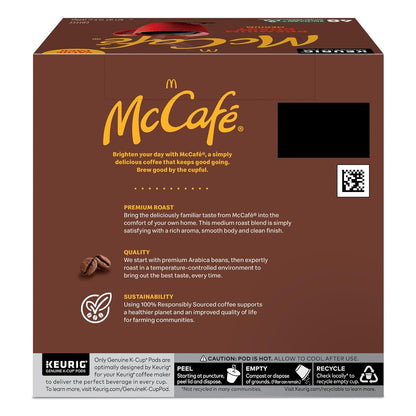 McCafé Premium Medium Roast K-Cup Pods – Kitchen Counter Everyday Coffee, 48 Count Single Serve Pods for the Whole Household