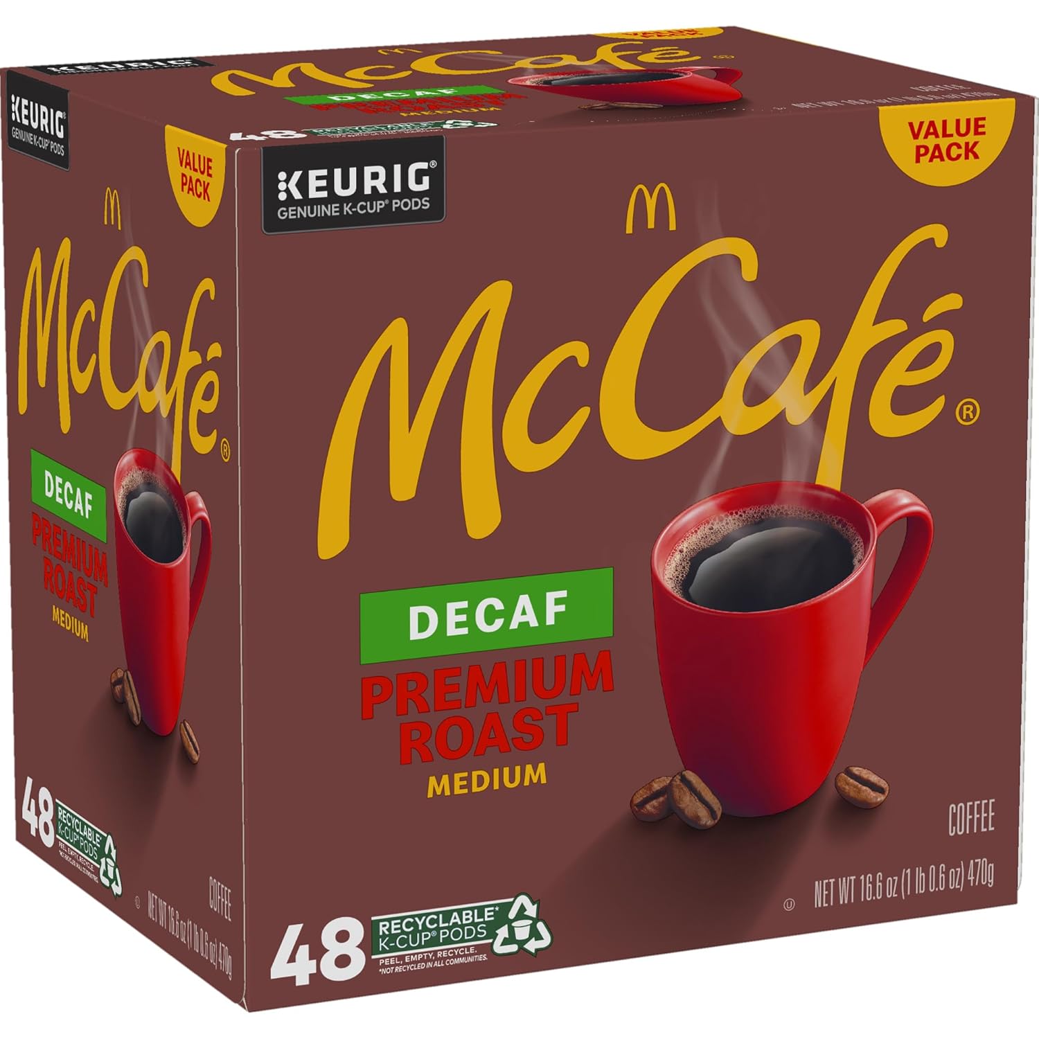 McCafe Premium Roast Decaf K-Cup Pods – Thoughtful Housewarming Gift Basket for Coffee Lovers, Medium Roast 48 Count