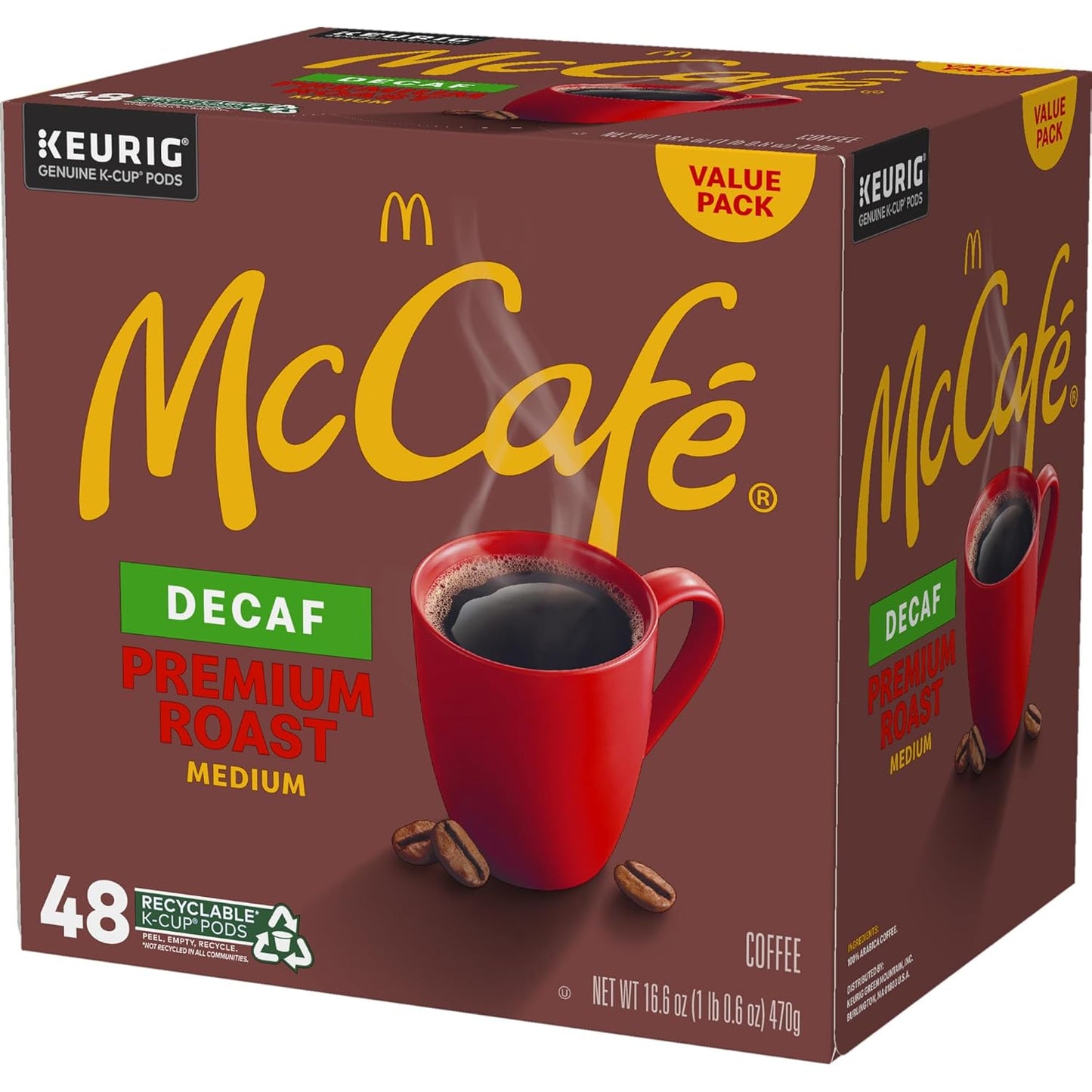 McCafe Premium Roast Decaf K-Cup Pods – Thoughtful Housewarming Gift Basket for Coffee Lovers, Medium Roast 48 Count