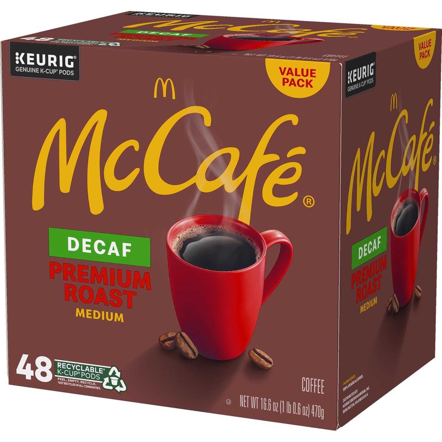 McCafe Premium Roast Decaf K-Cup Pods – Thoughtful Housewarming Gift Basket for Coffee Lovers, Medium Roast 48 Count