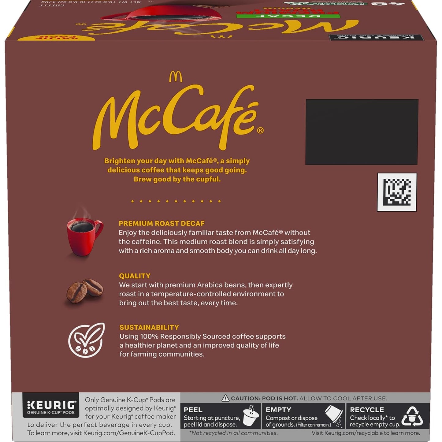McCafe Premium Roast Decaf K-Cup Pods – Thoughtful Housewarming Gift Basket for Coffee Lovers, Medium Roast 48 Count