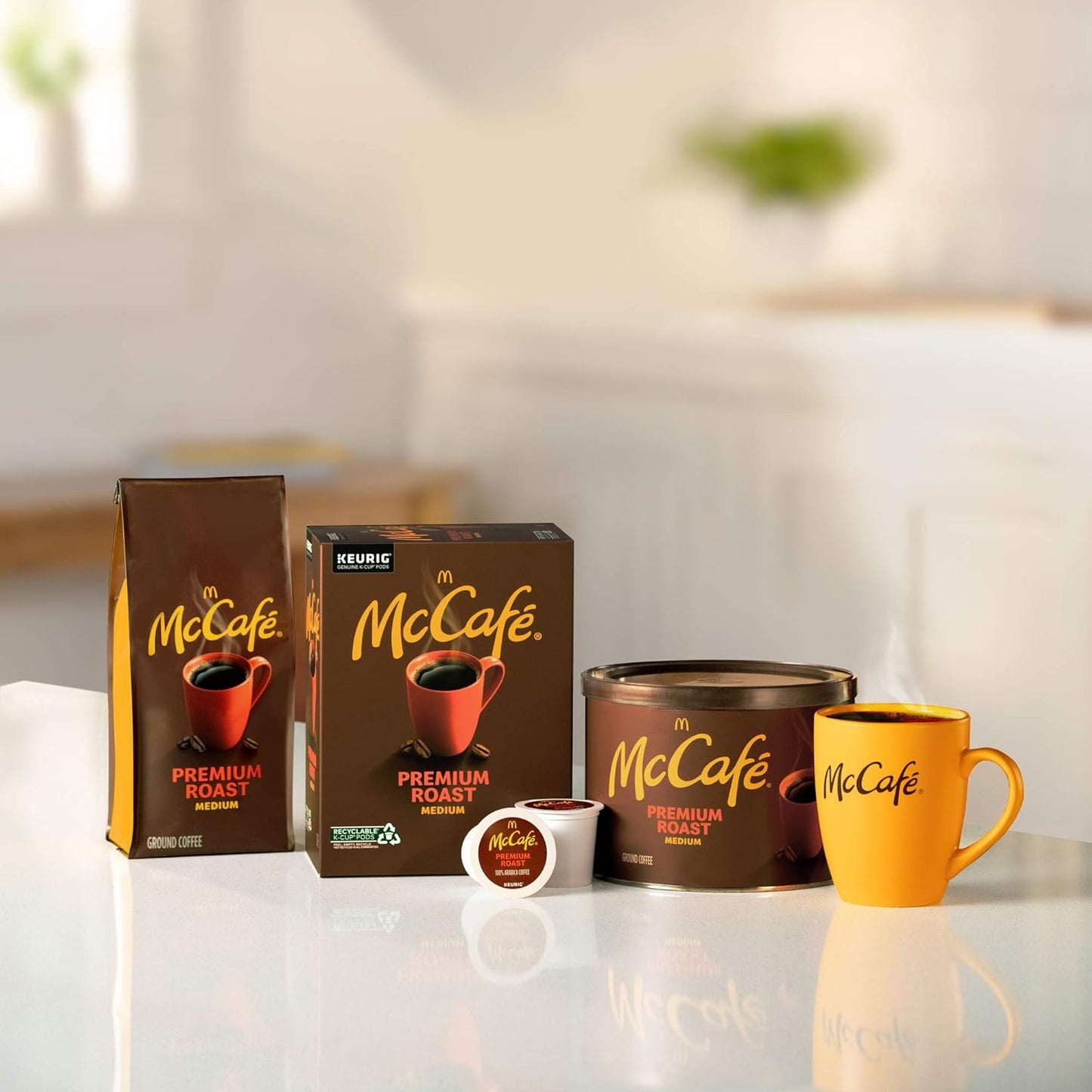 McCafe Premium Roast Medium Roast Ground Coffee 30 oz Canister – Low-Acidity Brew for Sensitive Stomachs and GERD