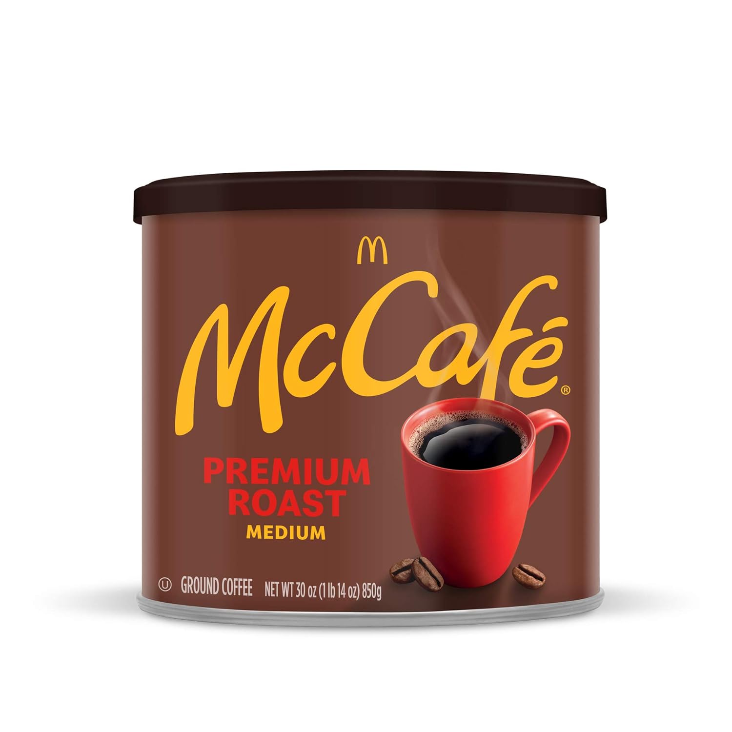 McCafe Premium Roast Medium Roast Ground Coffee 30 oz Canister – Low-Acidity Brew for Sensitive Stomachs and GERD
