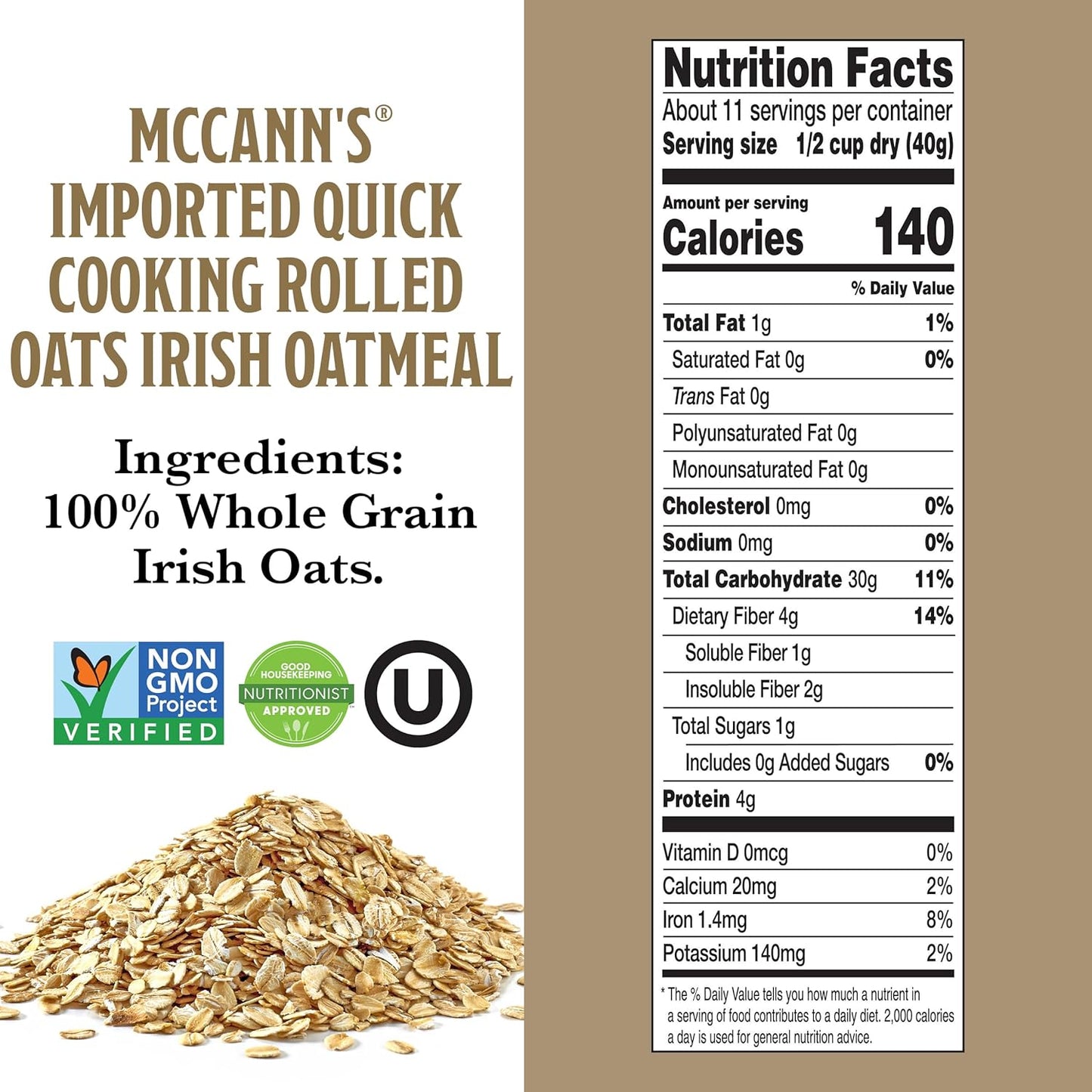 McCann's Irish Oatmeal Beautiful Tin 28 oz Heritage Gift for Irish Heritage Enthusiasts and Imported Food Lovers