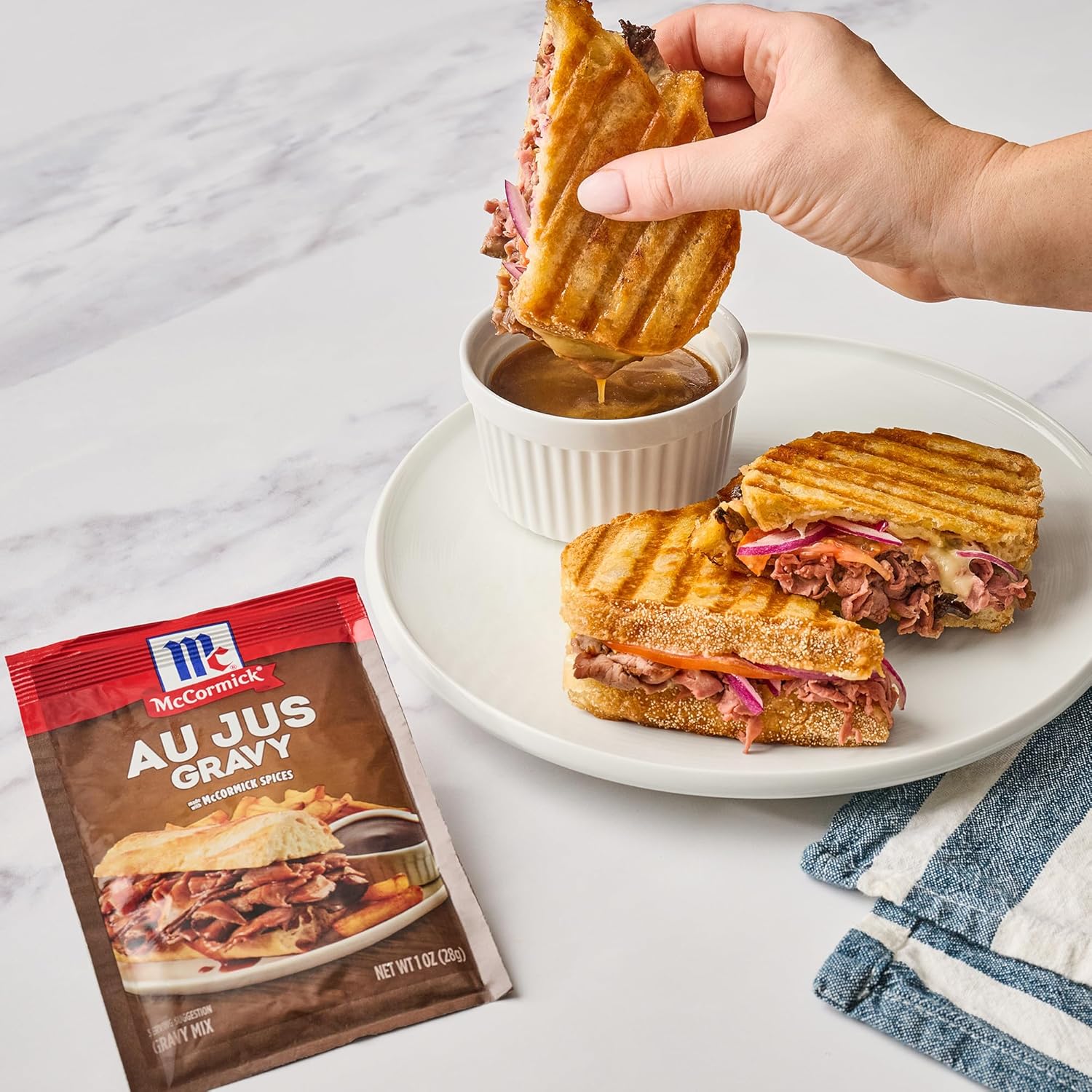 McCormick Au Jus Gravy Mix – Quick Weeknight Dinner Shortcut for Busy Home Cooks, 10-Minute Brown Gravy Packet