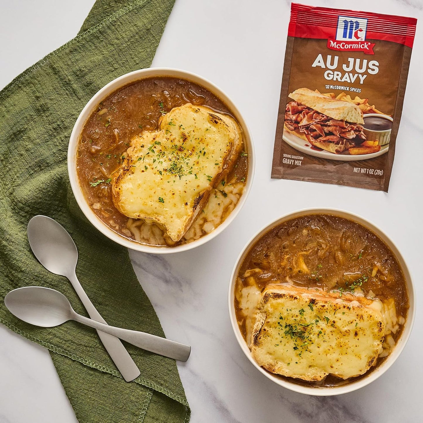McCormick Au Jus Gravy Mix – Quick Weeknight Dinner Shortcut for Busy Home Cooks, 10-Minute Brown Gravy Packet