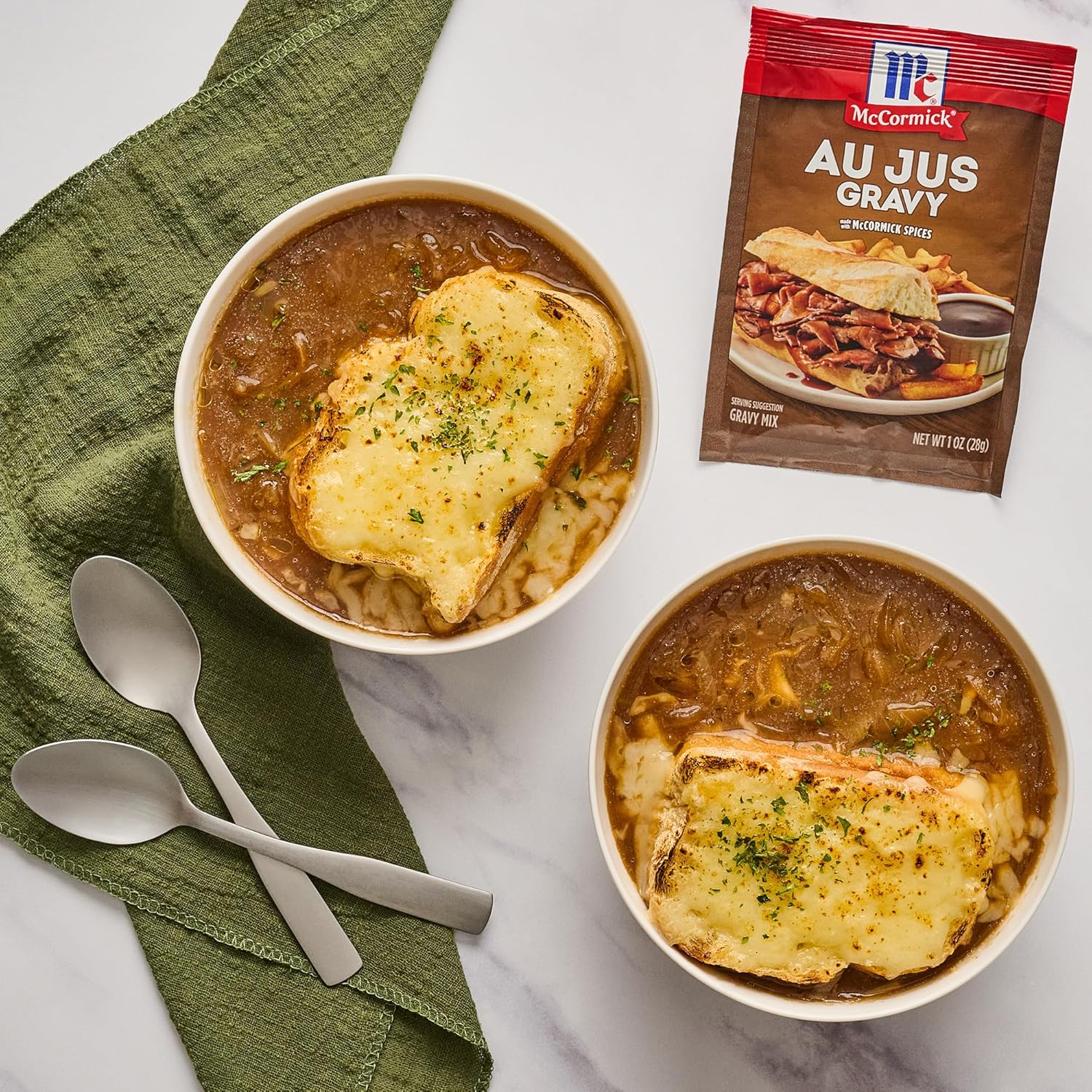 McCormick Au Jus Gravy Mix – Quick Weeknight Dinner Shortcut for Busy Home Cooks, 10-Minute Brown Gravy Packet