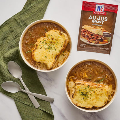 McCormick Au Jus Gravy Mix – Quick Weeknight Dinner Shortcut for Busy Home Cooks, 10-Minute Brown Gravy Packet