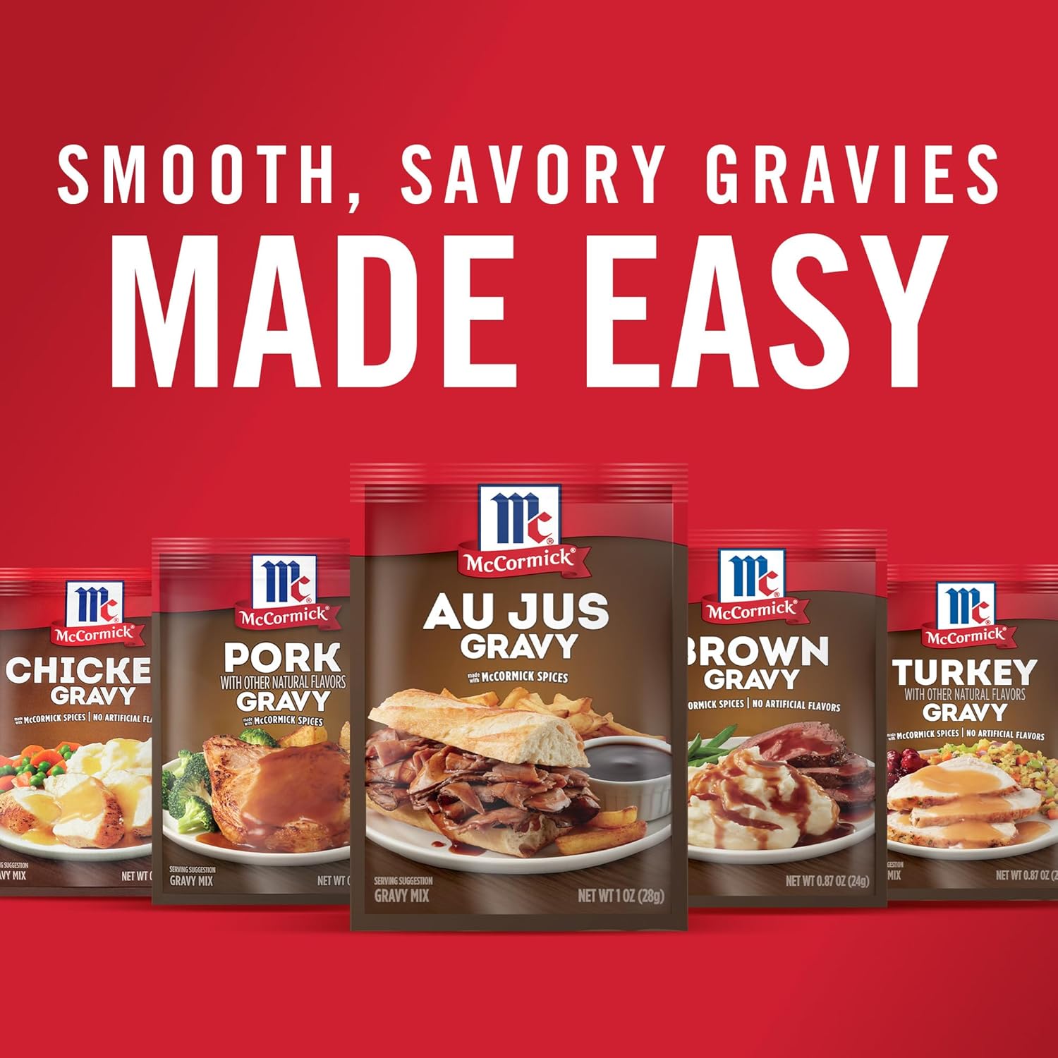 McCormick Au Jus Gravy Mix – Quick Weeknight Dinner Shortcut for Busy Home Cooks, 10-Minute Brown Gravy Packet
