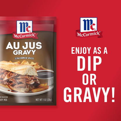 McCormick Au Jus Gravy Mix – Quick Weeknight Dinner Shortcut for Busy Home Cooks, 10-Minute Brown Gravy Packet