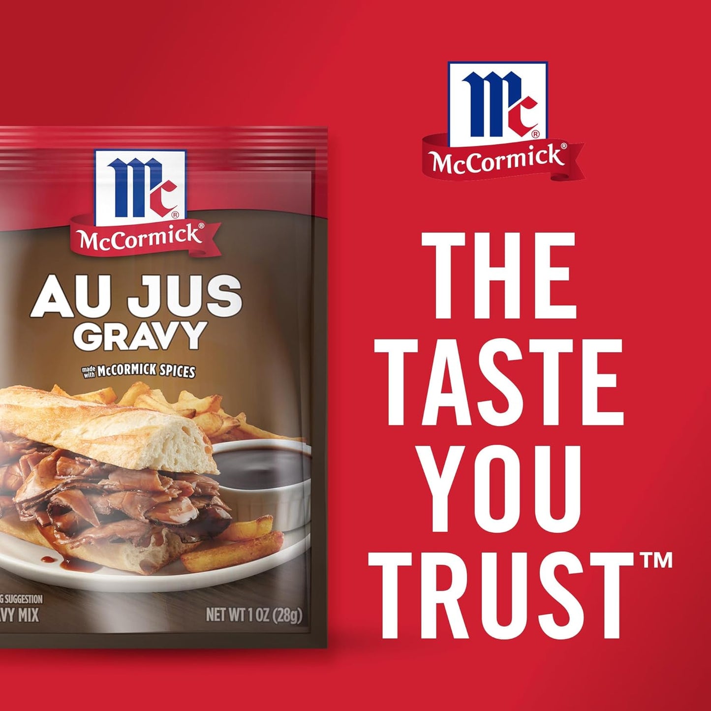McCormick Au Jus Gravy Mix – Quick Weeknight Dinner Shortcut for Busy Home Cooks, 10-Minute Brown Gravy Packet