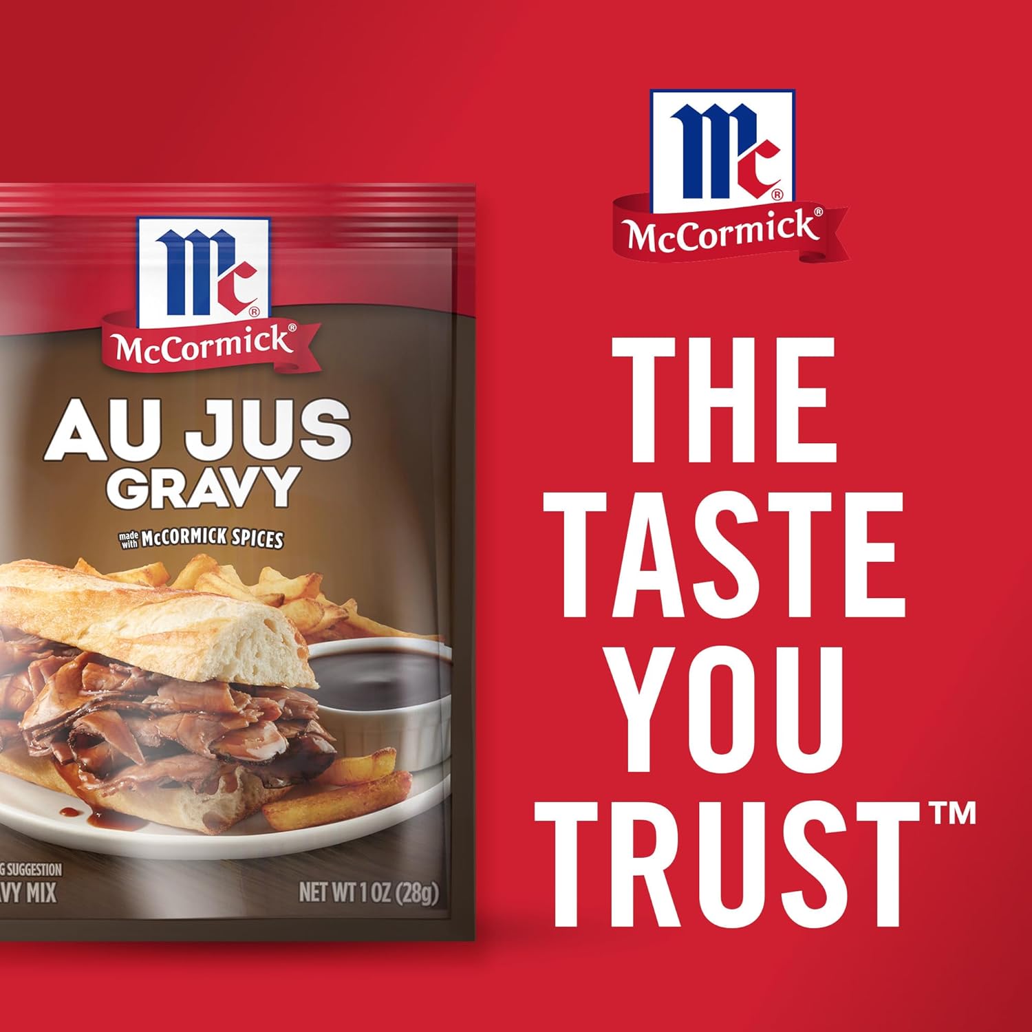 McCormick Au Jus Gravy Mix – Quick Weeknight Dinner Shortcut for Busy Home Cooks, 10-Minute Brown Gravy Packet