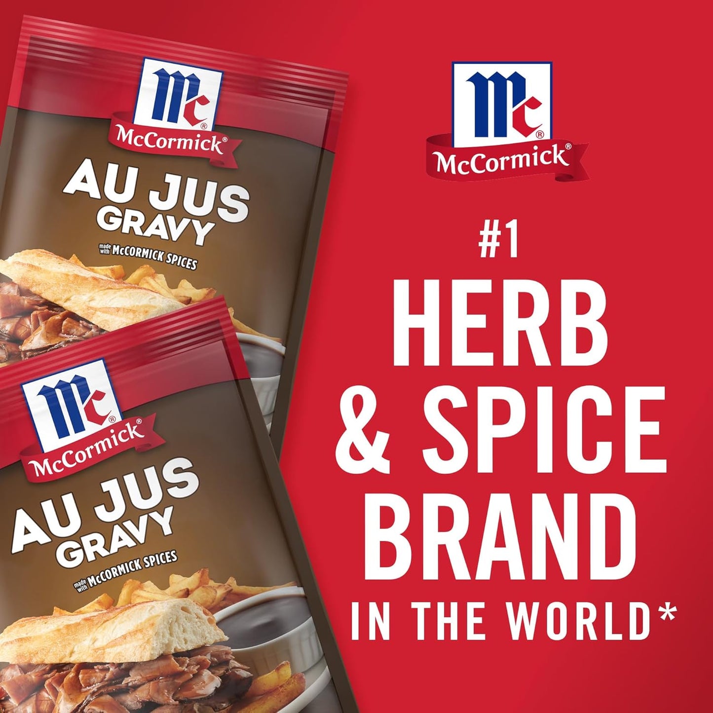 McCormick Au Jus Gravy Mix – Quick Weeknight Dinner Shortcut for Busy Home Cooks, 10-Minute Brown Gravy Packet