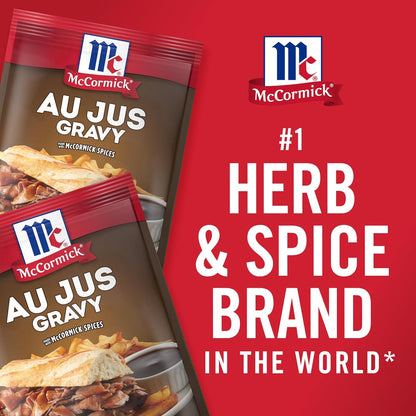 McCormick Au Jus Gravy Mix – Quick Weeknight Dinner Shortcut for Busy Home Cooks, 10-Minute Brown Gravy Packet