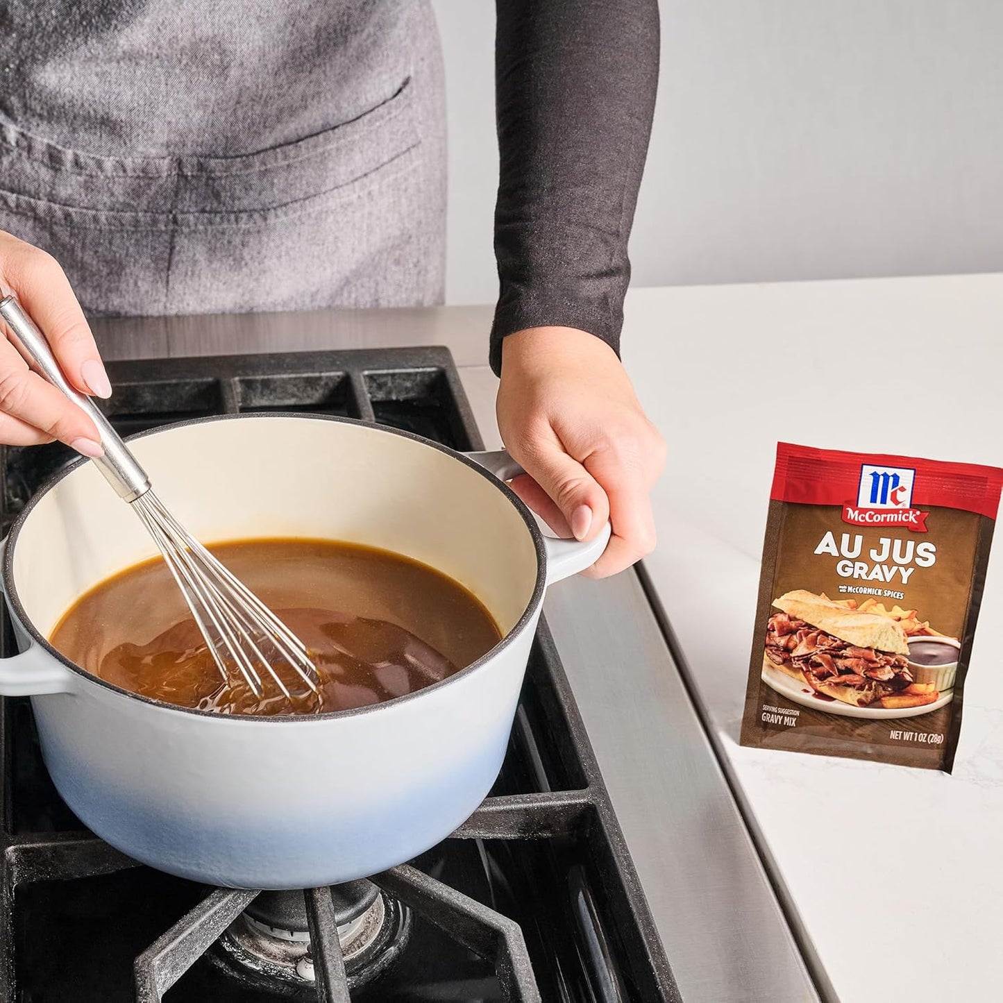 McCormick Au Jus Gravy Mix – Quick Weeknight Dinner Shortcut for Busy Home Cooks, 10-Minute Brown Gravy Packet