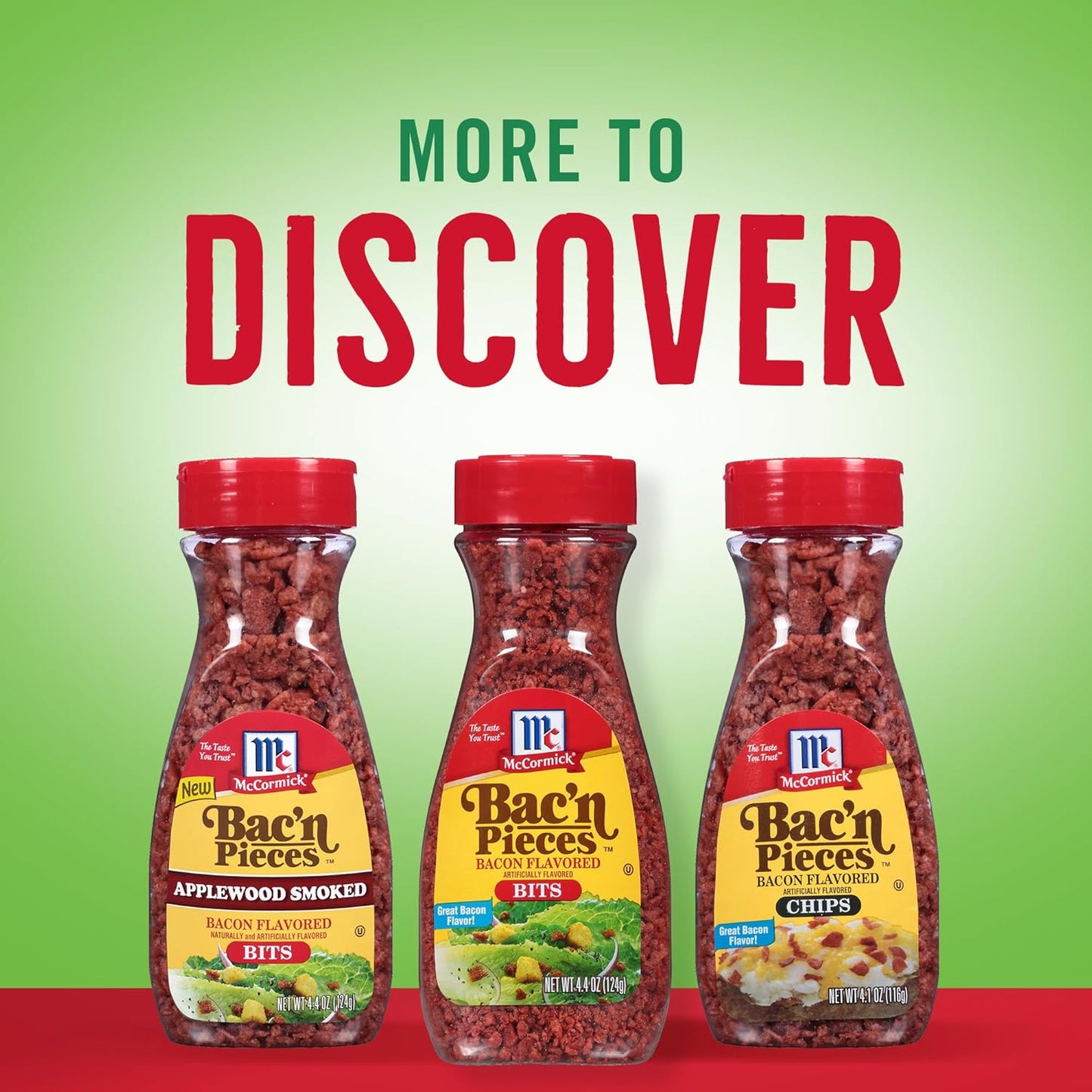 McCormick Bac'n Pieces Bacon Flavored Bits for Mindful Meatless Meal Prep, 4.4 oz Resealable Jar