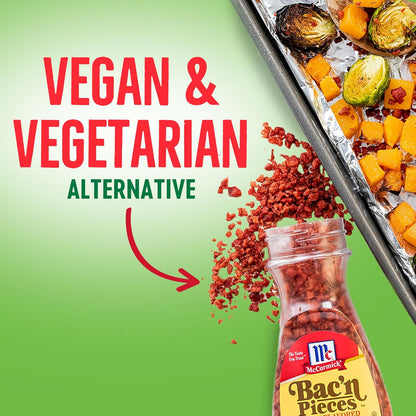 McCormick Bac'n Pieces Bacon Flavored Bits for Mindful Meatless Meal Prep, 4.4 oz Resealable Jar