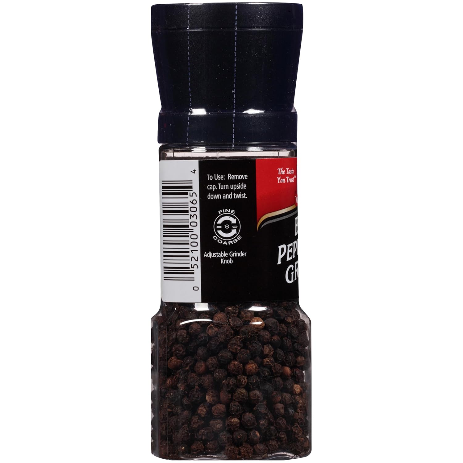 McCormick Black Peppercorn Grinder – Faster Meal Prep for Busy Home Cooks, Fresh Pepper on Demand