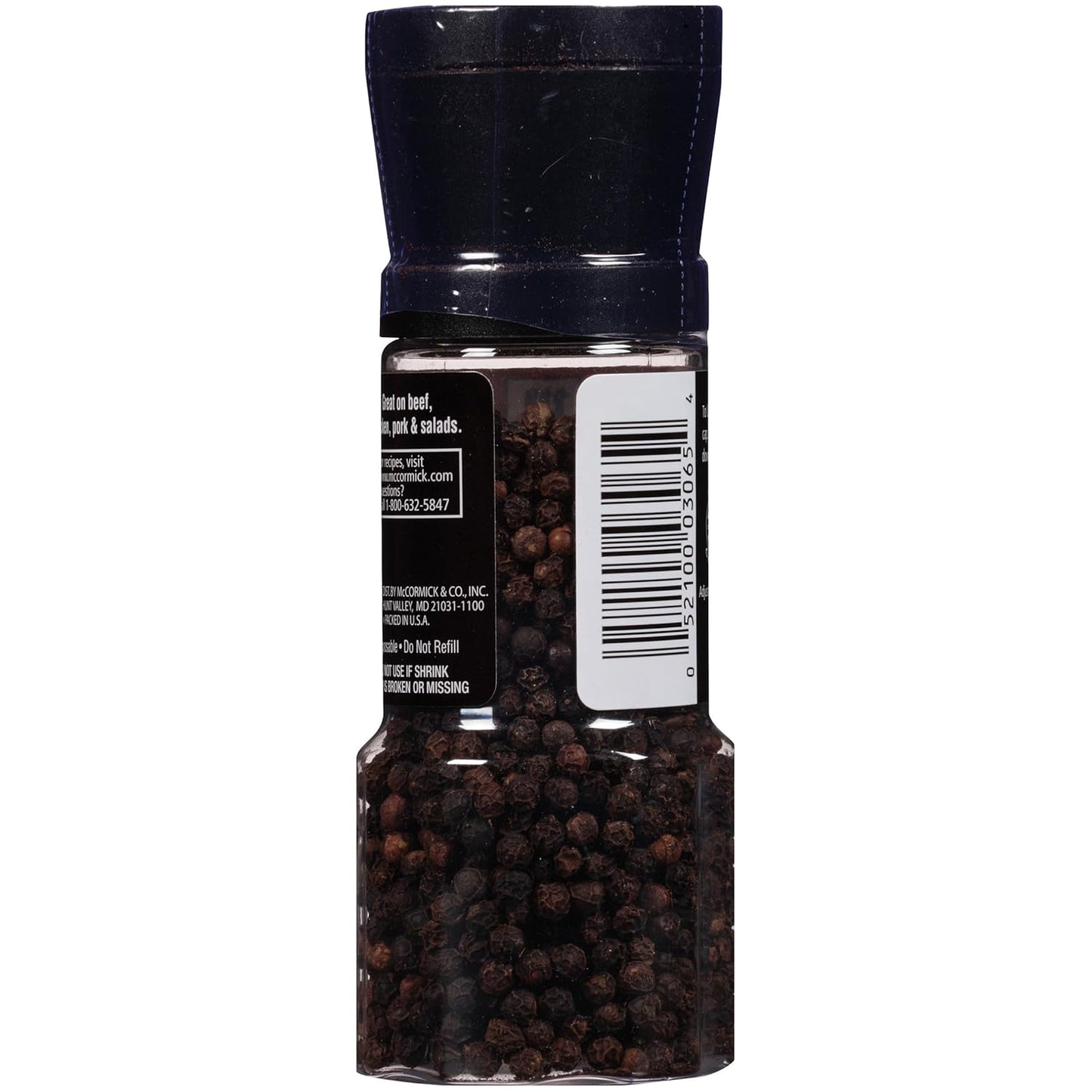 McCormick Black Peppercorn Grinder – Faster Meal Prep for Busy Home Cooks, Fresh Pepper on Demand