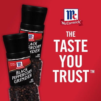 McCormick Black Peppercorn Grinder – Faster Meal Prep for Busy Home Cooks, Fresh Pepper on Demand