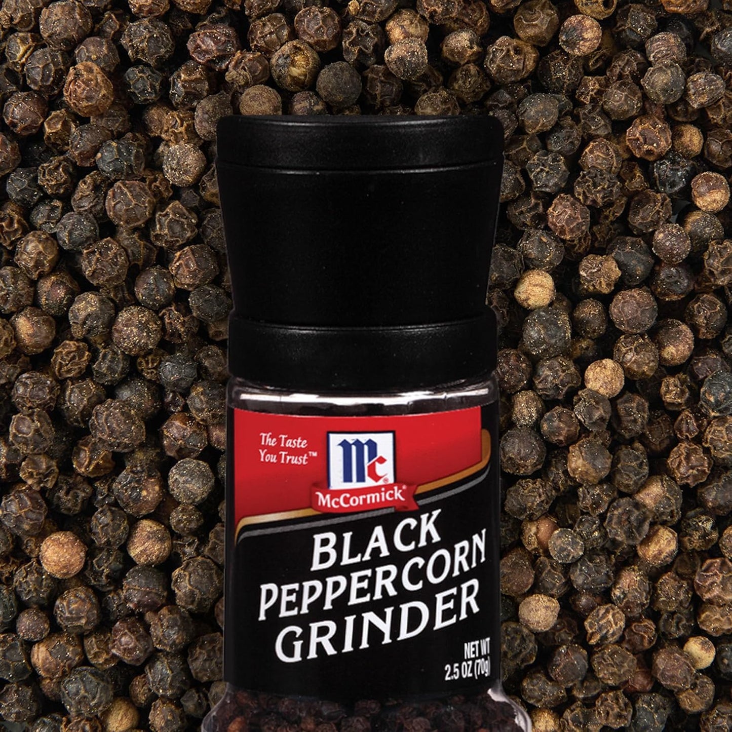 McCormick Black Peppercorn Grinder – Faster Meal Prep for Busy Home Cooks, Fresh Pepper on Demand