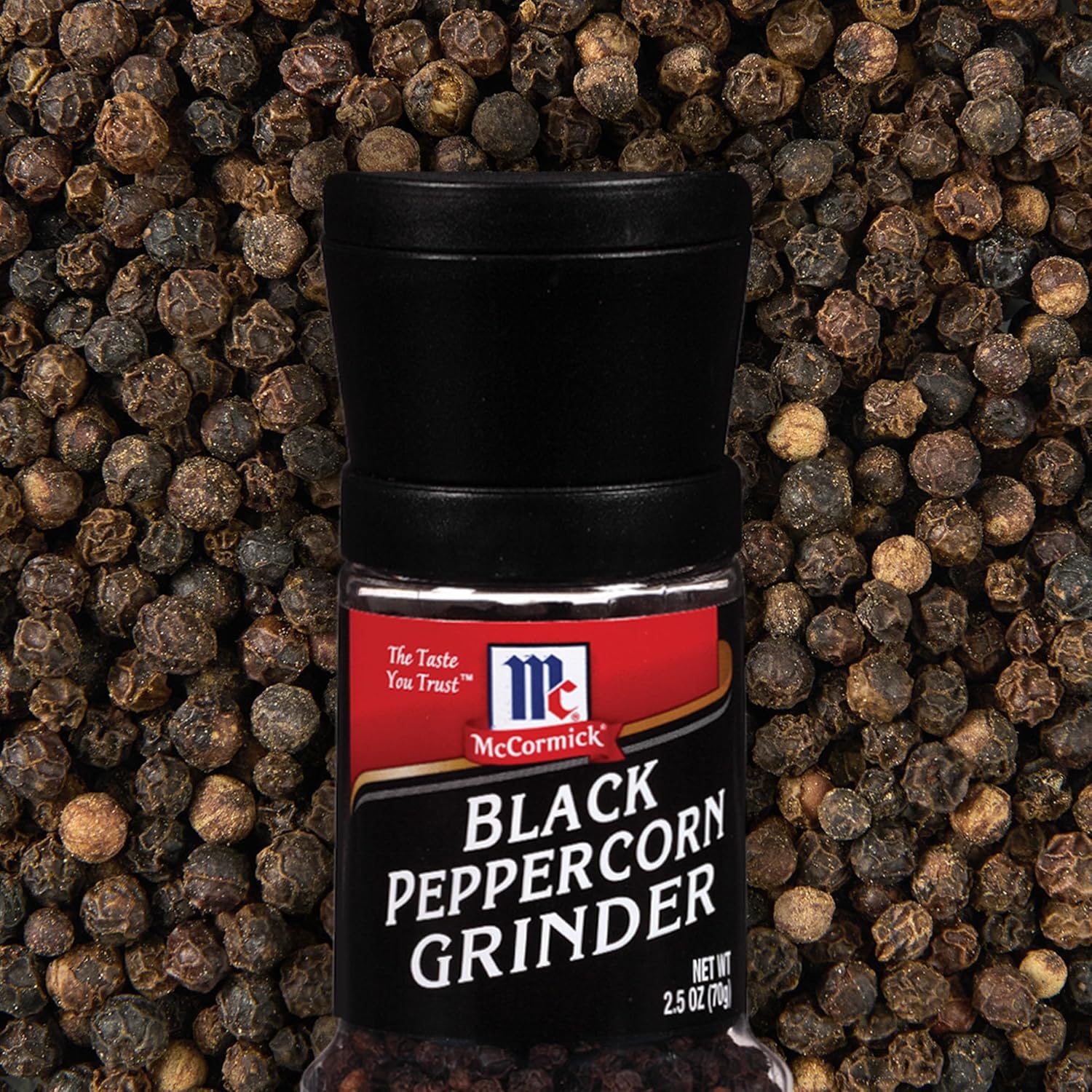 McCormick Black Peppercorn Grinder – Faster Meal Prep for Busy Home Cooks, Fresh Pepper on Demand